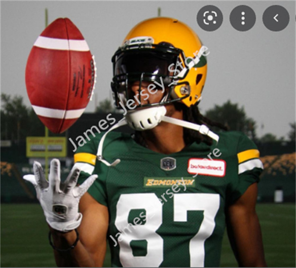 Mens Youth CFL Edmonton Elks Custom 2020 New Era Third Green EE Football Jerseys