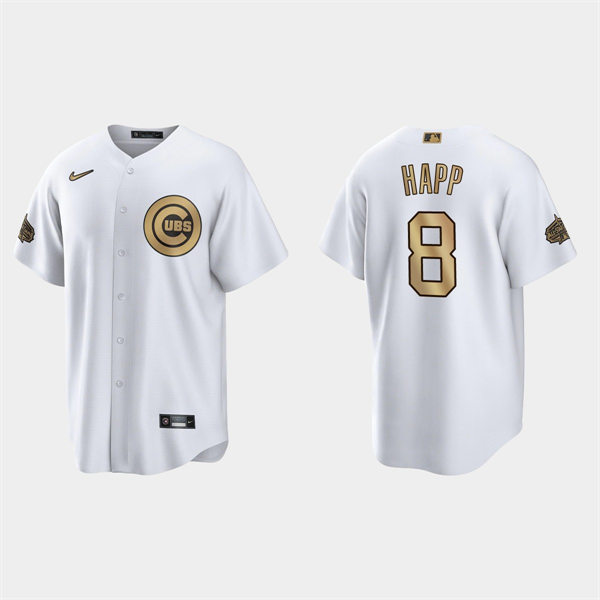 Mens Youth Chicago Cubs #8 Ian Happ 2022 MLB All-Star Game Jersey - White
