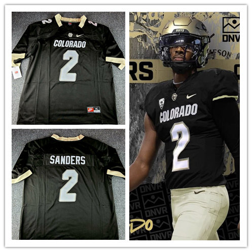 Mens Youth Colorado Buffaloes #2 Shedeur Sanders Nike Black 2023 Football Game Jersey