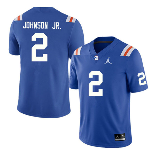 Mens Youth Florida Gators #2 Montrell Johnson Jr. Royal Retro 1960's Football Jersey(3)
