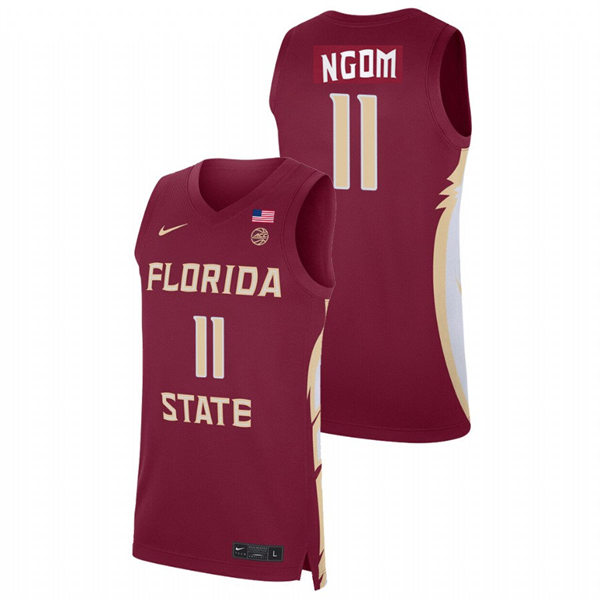 Mens Youth Florida State Seminoles #11 Tanor Ngom Garnet College Basketball Jersey