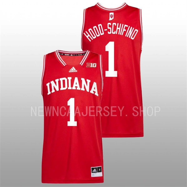 Mens Youth Indiana Hoosiers #1 Jalen Hood-Schifino Adidas Crimson with Name College Basketball Swingman Jersey 