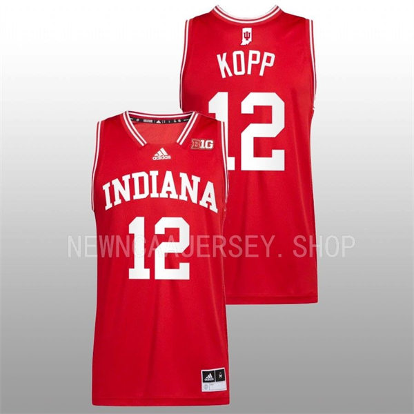 Mens Youth Indiana Hoosiers #12 Miller Kopp Adidas Crimson with Name College Basketball Swingman Jersey 