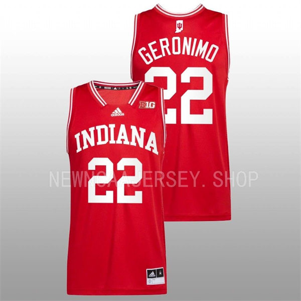 Mens Youth Indiana Hoosiers #22 Jordan Geronimo Adidas Crimson with Name College Basketball Swingman Jersey 