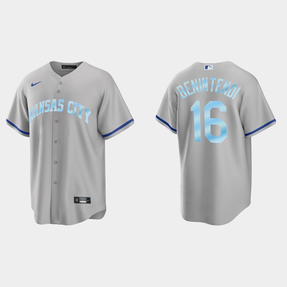 Mens Youth Kansas City Royals #16 Andrew Benintendi Gray Stitched 2022 Father's Day Jersey