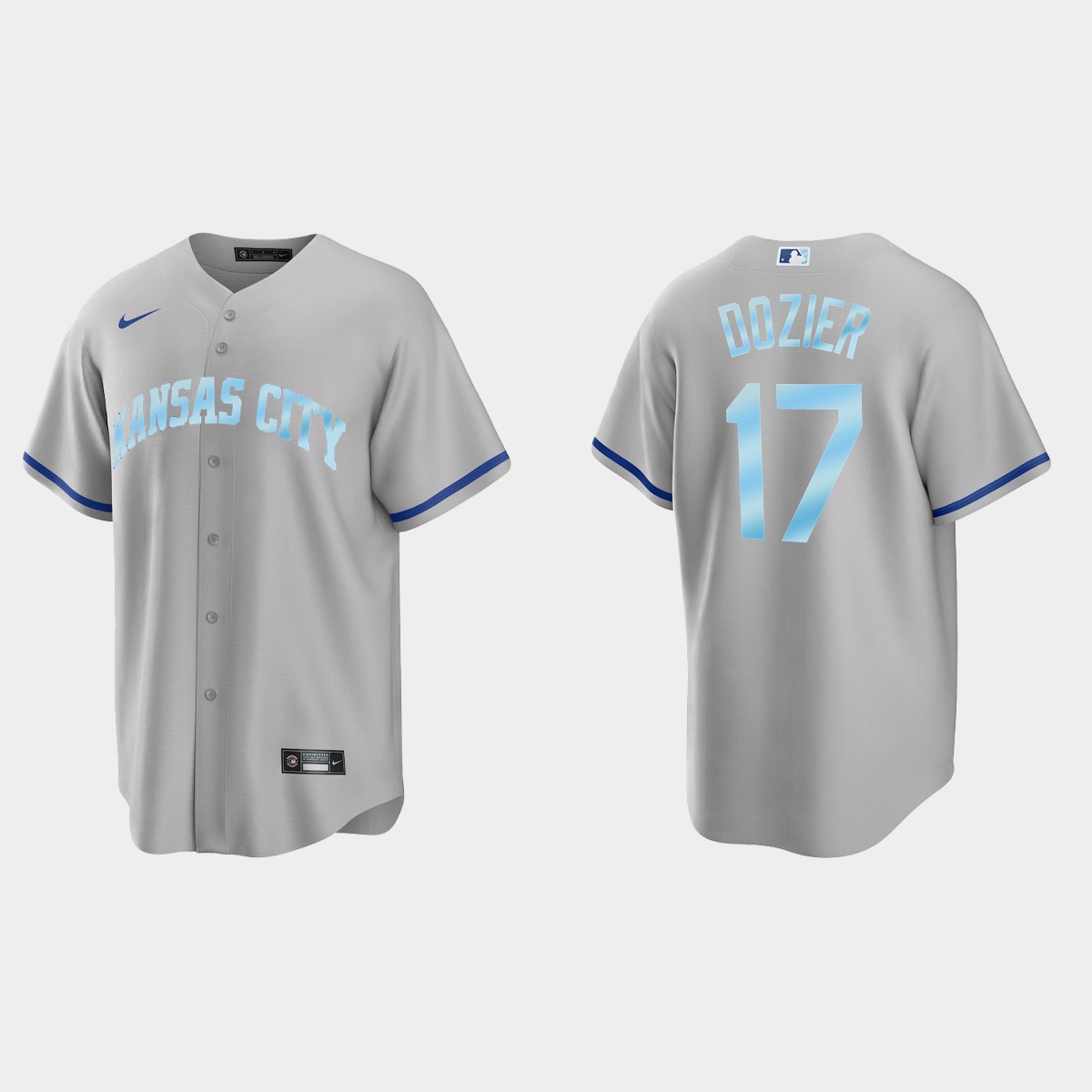 Mens Youth Kansas City Royals #17 Hunter Dozier Gray Stitched 2022 Father's Day Jersey