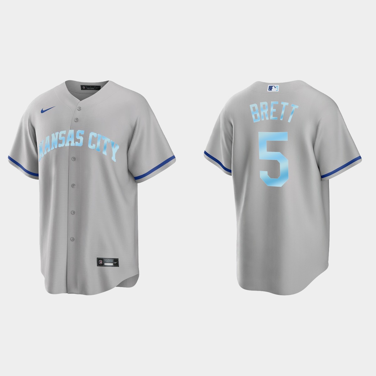 Mens Youth Kansas City Royals #5 George Brett Gray Stitched 2022 Father's Day Jersey