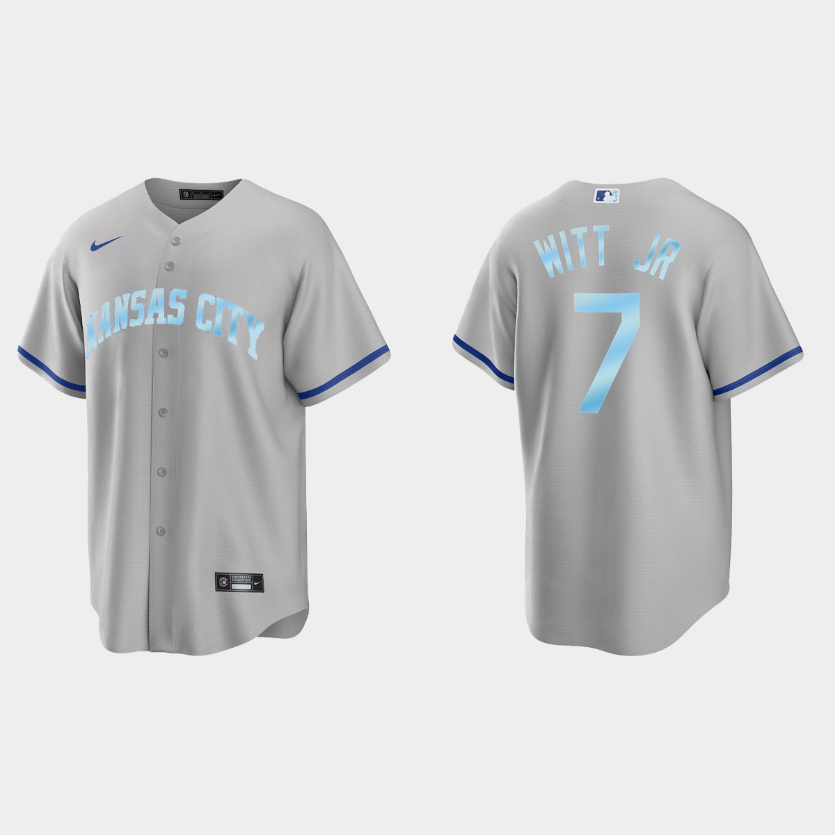 Mens Youth Kansas City Royals #7 Bobby Witt Jr. Gray Stitched 2022 Father's Day Jersey