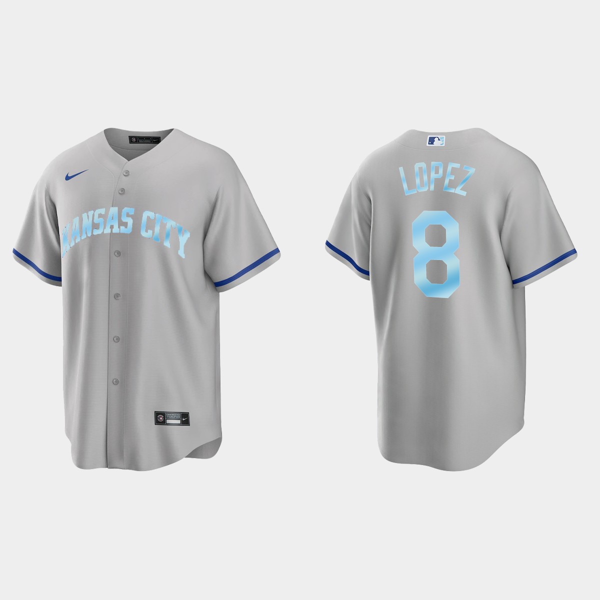 Mens Youth Kansas City Royals #8 Nicky Lopez Gray Stitched 2022 Father's Day Jersey