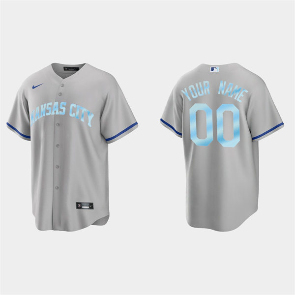 Mens Youth Kansas City Royals Custom Nike Gray 2022 Father's Day Gift Jersey