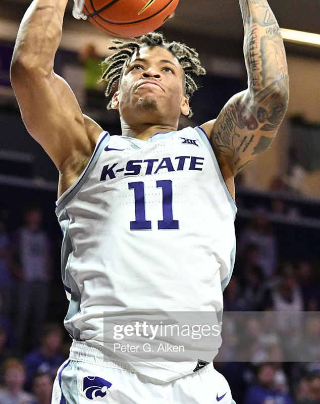 Mens Youth Kansas State Wildcats #11 Keyontae Johnson White K-State College Basketball Game Jersey 