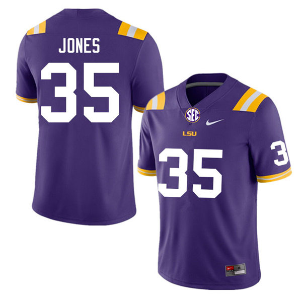 Mens Youth LSU Tigers #35 Sai'vion Jones College Football Game Jersey Purple