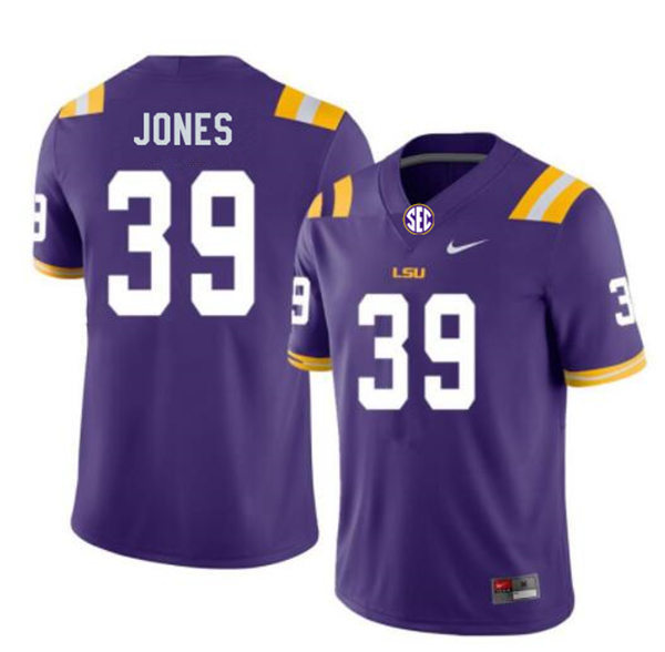 Mens Youth LSU Tigers #39 Raydarious Jones College Football Game Jersey Purple
