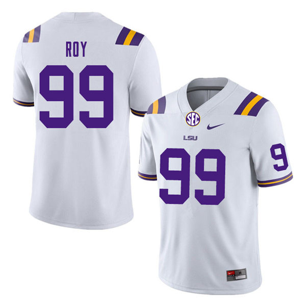Mens Youth LSU Tigers #99 Jaquelin Roy College Football Game Jersey White