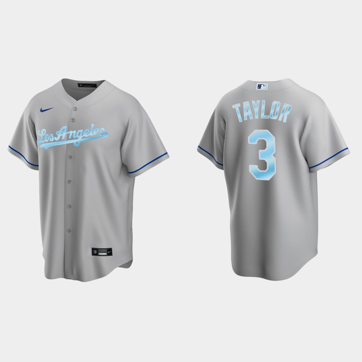 Mens Youth Los Angeles Dodgers #3 Chris Taylor Gray Stitched 2022 Father's Day Jersey