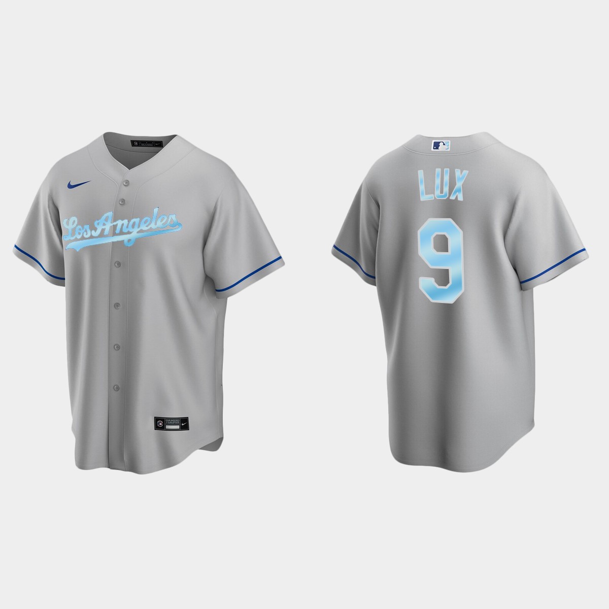Mens Youth Los Angeles Dodgers #9 Gavin Lux Gray Stitched 2022 Father's Day Jersey