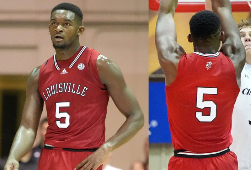 Mens Youth Louisville Cardinals #5 Brandon Huntley-Hatfield 2022-23 College Basketball Game Jersey Red 