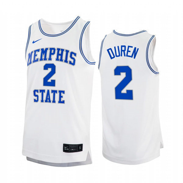 Mens Youth Memphis Tigers #2 Jalen Duren Nike 2018 White Memphis State College Basketball Jersey