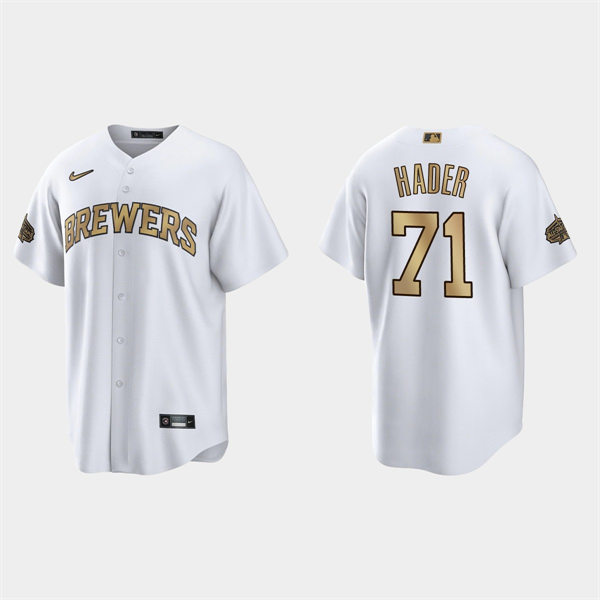 Mens Youth Milwaukee Brewers #71 Josh Hader 2022 MLB All-Star Game Jersey - White