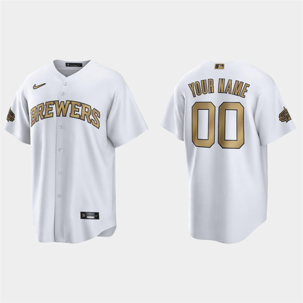 Mens Youth Milwaukee Brewers Custom Nike White Stitched 2022 MLB All-Star Game Jersey