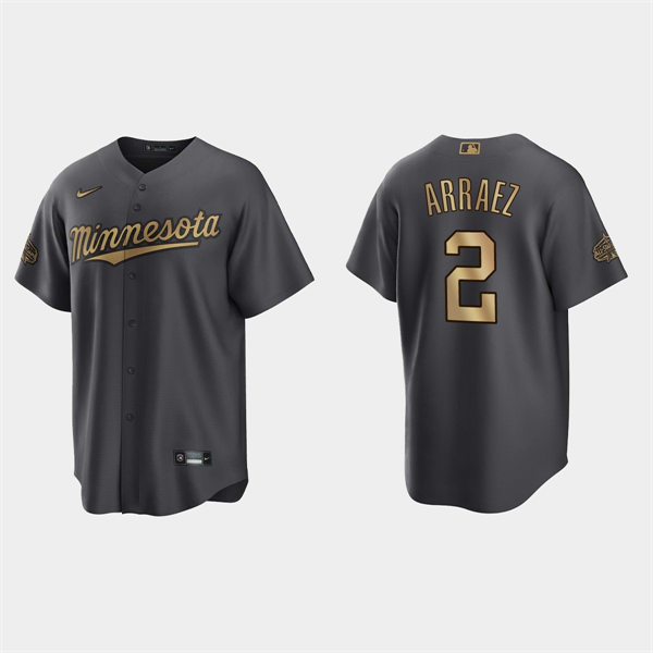 Mens Youth Minnesota Twins #2 Luis Arraez 2022 MLB All-Star Game Jersey - Charcoal
