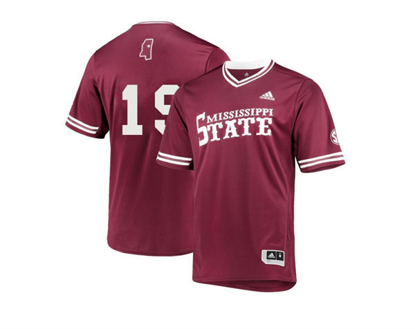 Mens Youth Mississippi State Bulldogs #19 Logan Tanner Maroon Pullover College Baseball Game Jersey