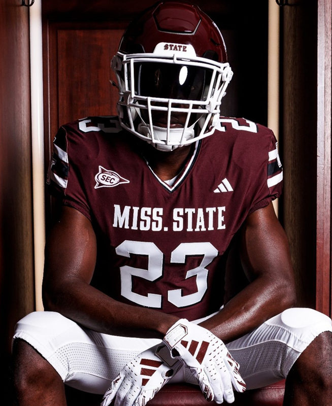 Mens Youth Mississippi State Bulldogs Custom adidas Maroon 1998 Throwback Football Jersey