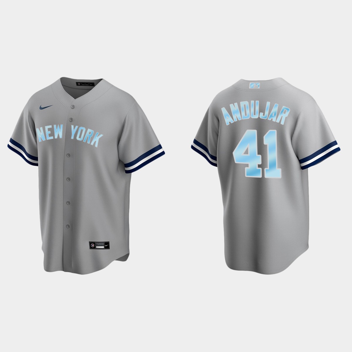Mens Youth New York Yankees #41 Miguel Andujar Gray Stitched 2022 Father's Day Jersey