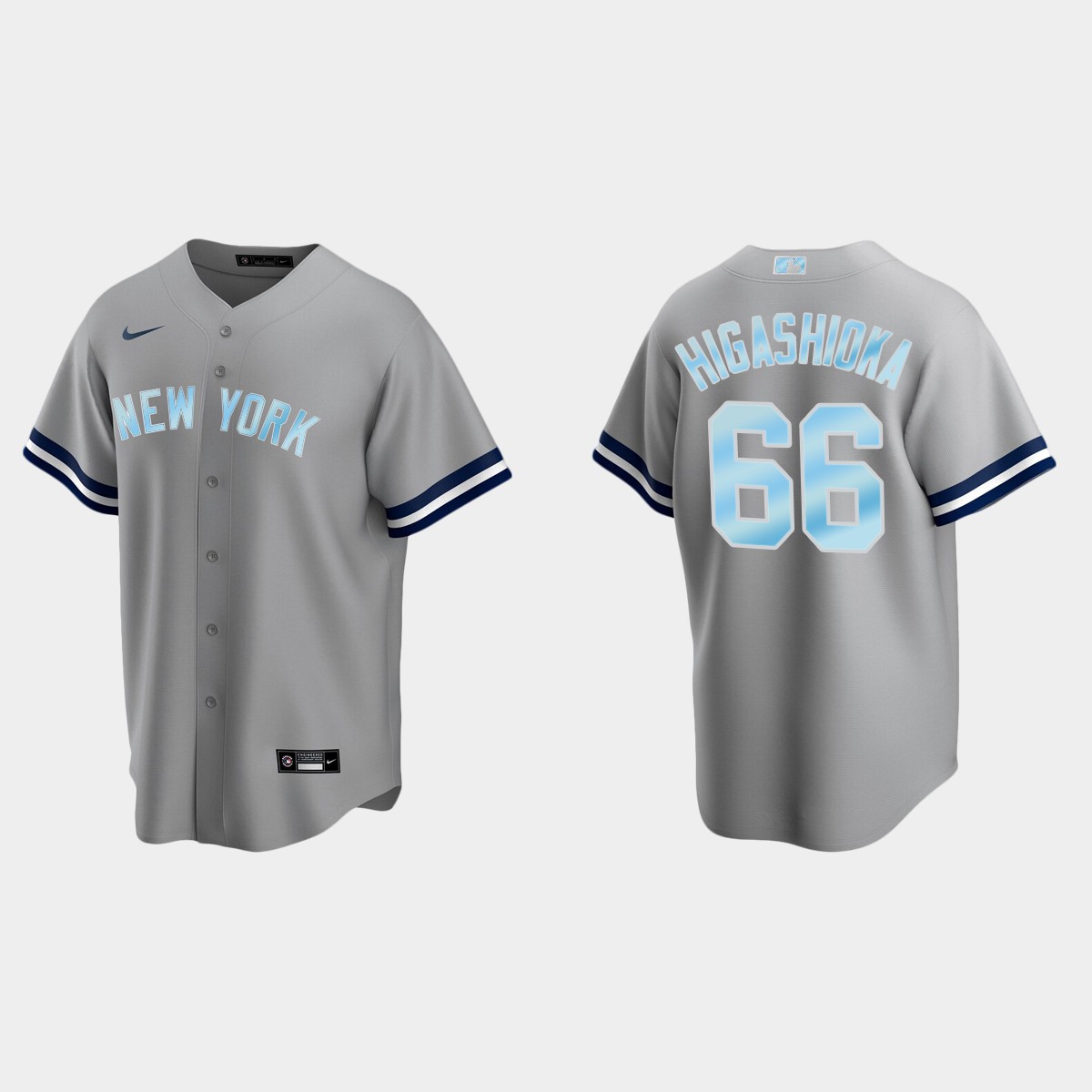 Mens Youth New York Yankees #66 Kyle Higashioka Gray Stitched 2022 Father's Day Jersey