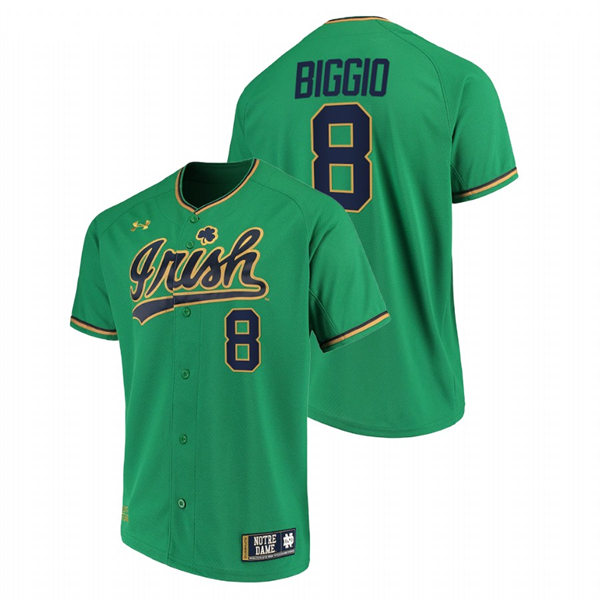 Mens Youth Notre Dame Fighting Irish #8 Cavan Biggio Green Limited College Baseball Jersey
