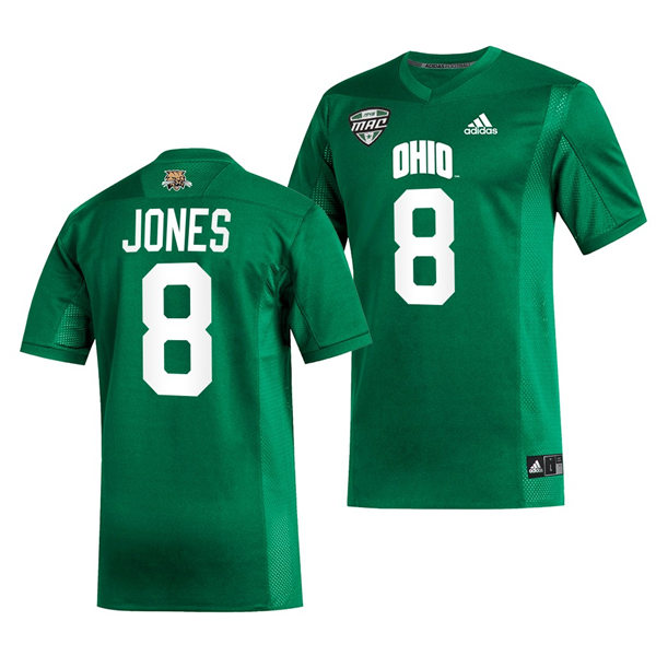 Mens Youth Ohio Bobcats #8 Jacoby Jones Adidas 2023 Green College Football Game Jersey