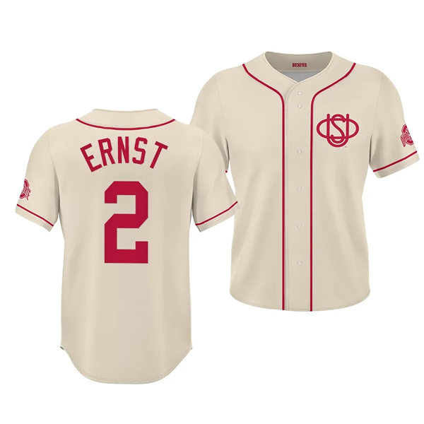 Mens Youth Ohio State Buckeyes #2 Marcus Ernst Nike Natural 1900's Retro Baseball Jersey
