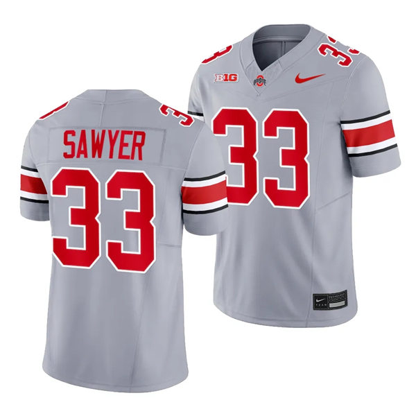 Mens Youth Ohio State Buckeyes #33 Jack Sawyer 2023 Alternate Gary Limited Football Jersey