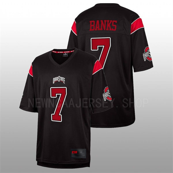 Mens Youth Ohio State Buckeyes #7 Sevyn Banks Nike Black Fashion Limited Jersey