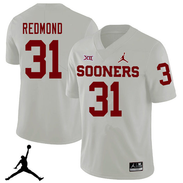 Mens Youth Oklahoma Sooners #31 Jalen Redmond 2022 White College Football Game Jersey