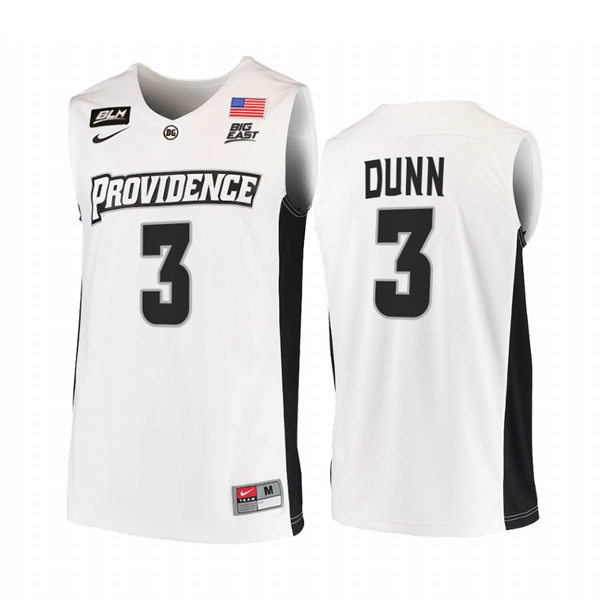 Mens Youth Providence Friars #3 Kris Dunn White 2021-22 College Basketball Game Jersey