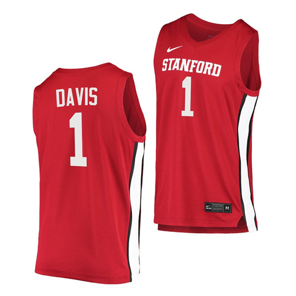 Mens Youth Stanford Cardinal #1 Daejon Davis Cardinal College Basketball Alumni Jersey 