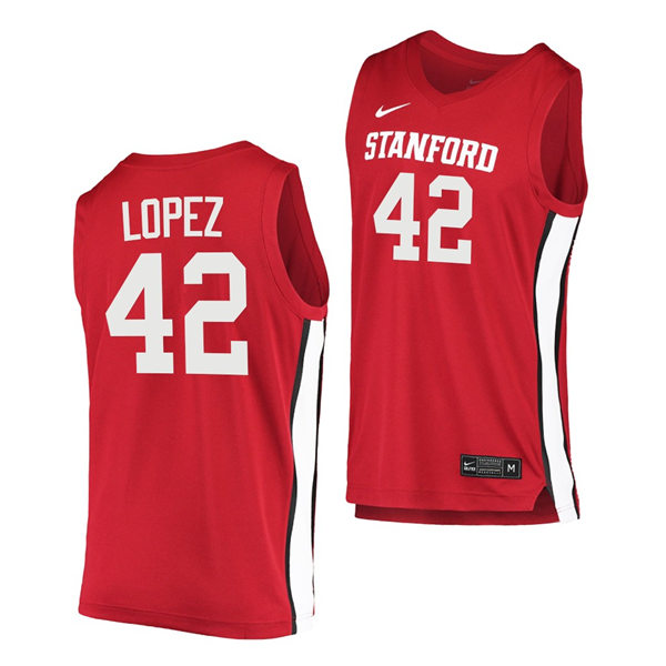 Mens Youth Stanford Cardinal #42 Robin Lopez Cardinal College Basketball Alumni Jersey 