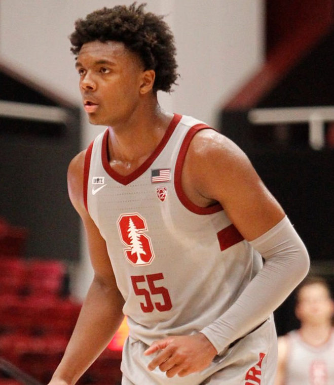 Mens Youth Stanford Cardinal #55 Harrison Ingram 2022 Grey College Basketball Game Jersey 