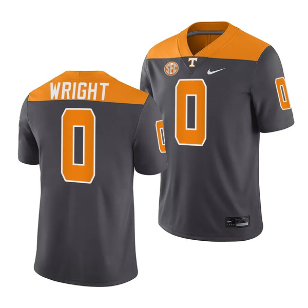 Mens Youth Tennessee Volunteers #0 Jaylen Wright 2023 Nike ARTFUL DODGER SMOKEY GREY Football UNIFORM Jersey