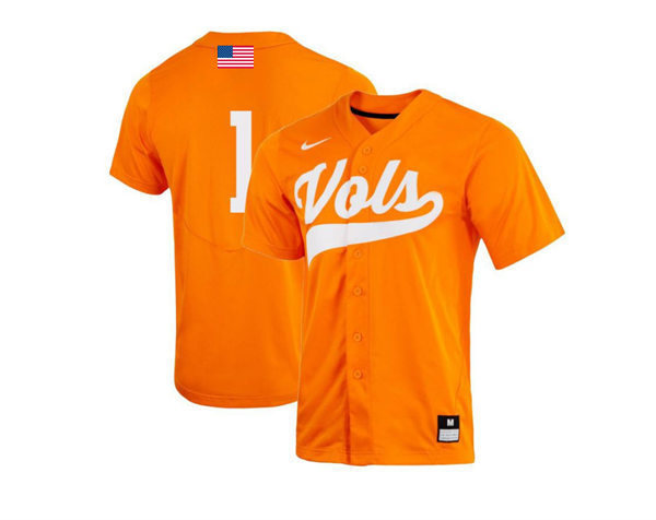 Mens Youth Tennessee Volunteers #1 Drew Gilbert 2022 Diamond Nike Orange Vols College Baseball Game Jersey 