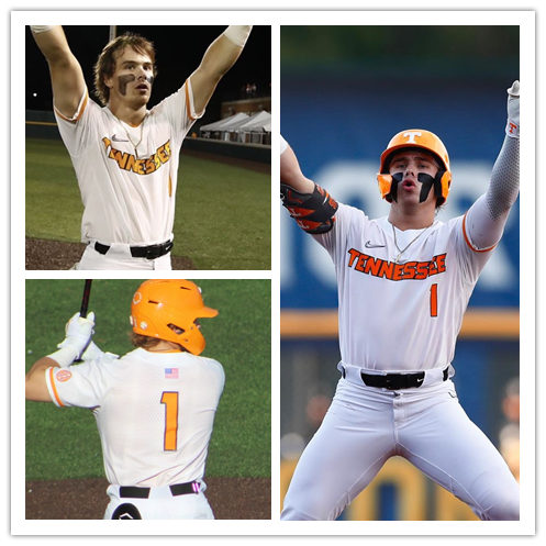 Mens Youth Tennessee Volunteers #1 Drew Gilbert 2022 Diamond Nike White two-Button Pullover Baseball Game Jersey 