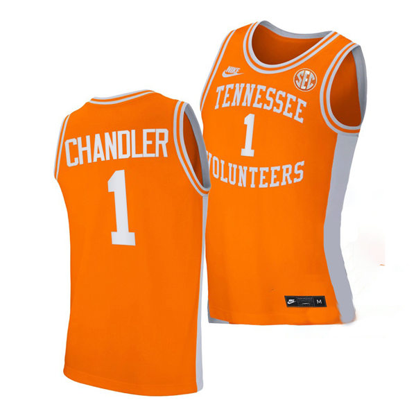 Mens Youth Tennessee Volunteers #1 Kennedy Chandler 2021-22 Orange Retro College Basketball Game Jersey 