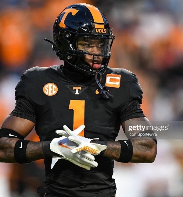 Mens Youth Tennessee Volunteers #1 Trevon Flowers Nike Black Dark Mode College Football Jersey 