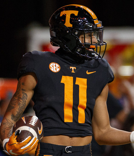 Mens Youth Tennessee Volunteers #11 Jalin Hyatt Nike Black Dark Mode College Football Jersey 