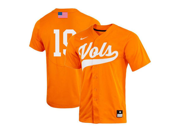 Mens Youth Tennessee Volunteers #19 Matt Duffy 2022 Diamond Nike Orange Vols College Baseball Game Jersey 