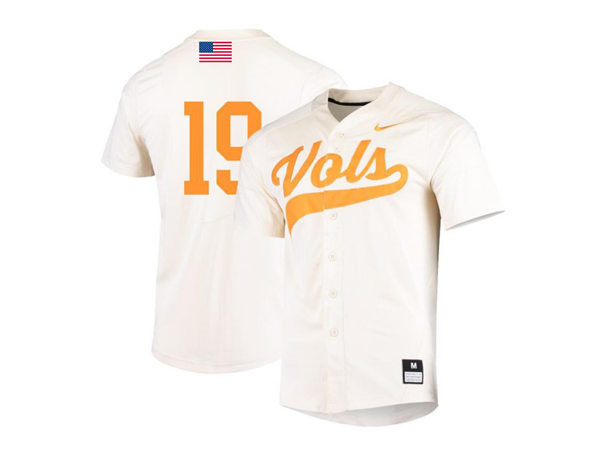 Mens Youth Tennessee Volunteers #19 Matt Duffy 2022 Nike Cream Vols College Baseball Game Jersey 