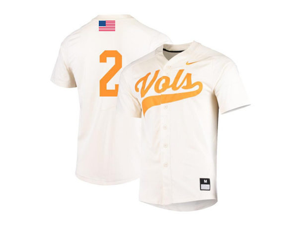 Mens Youth Tennessee Volunteers #2 Jorel Ortega 2022 Nike Cream Vols College Baseball Game Jersey 