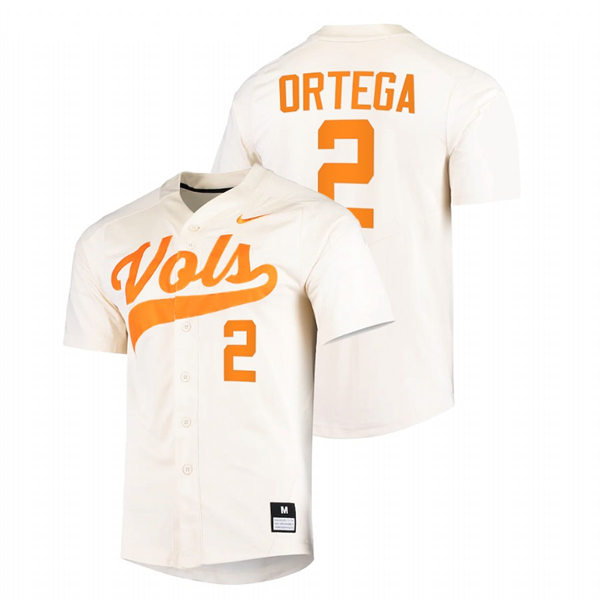Mens Youth Tennessee Volunteers #2 Jorel Ortega Nike Cream With Name College Baseball Limited Jersey 