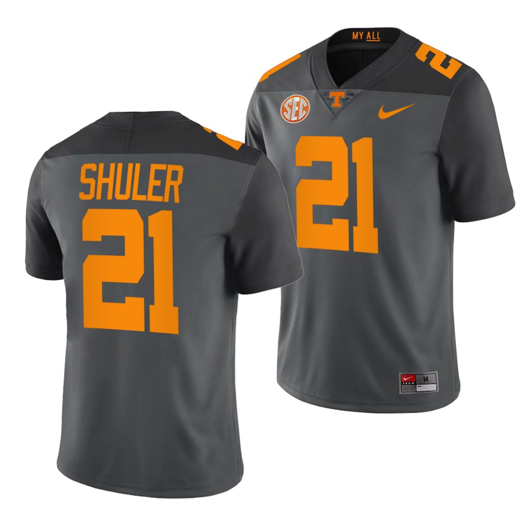 Mens Youth Tennessee Volunteers #21 Navy Shuler Nike Smokey Grey Alternate College Football Game Jersey 